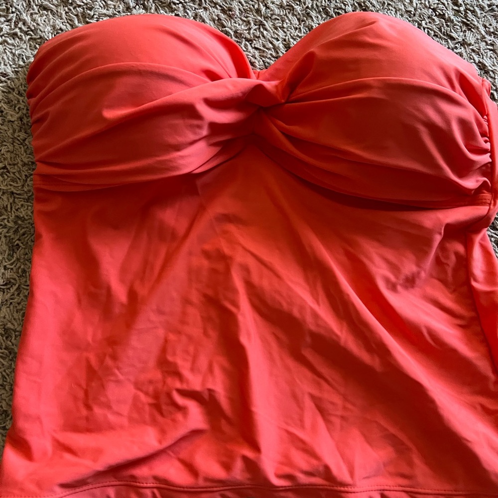 Swimsuit tankini with bottoms (coral color)